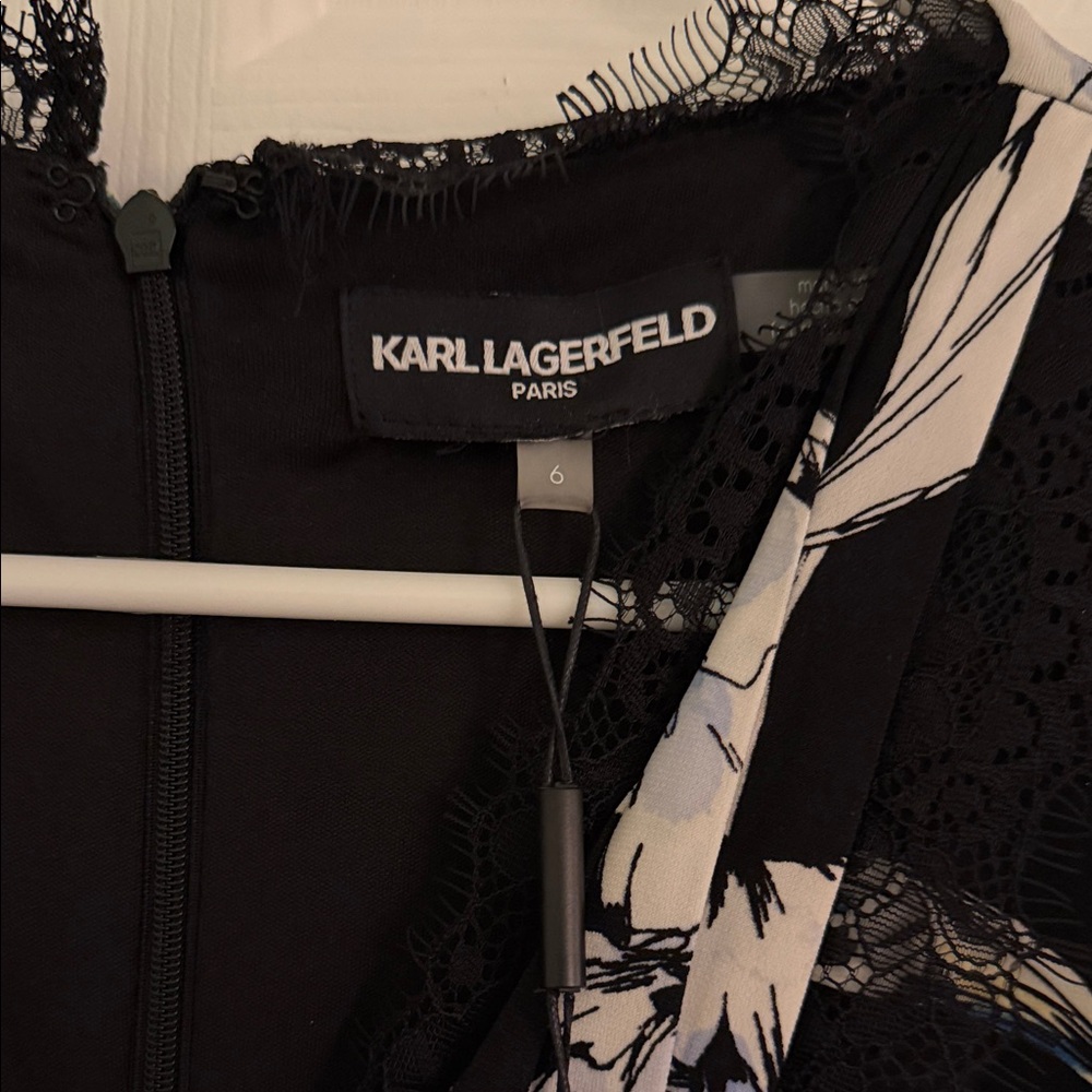 Karl Lagerfeld Black and White Lace Dress - Picture 2 of 6